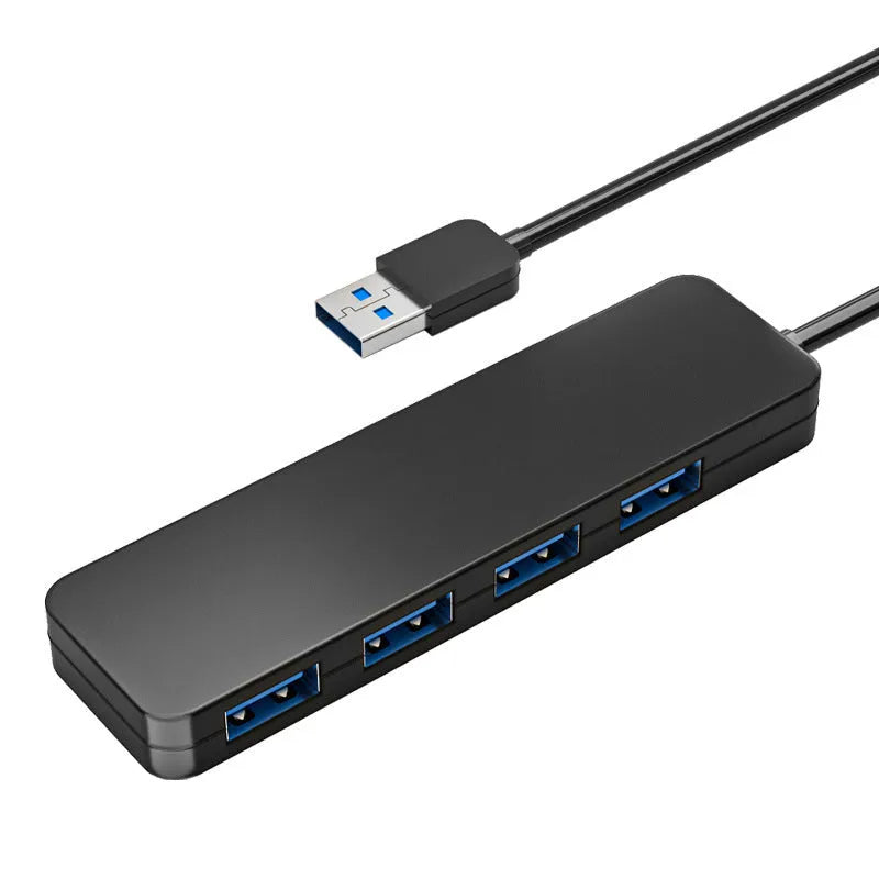 USB 3.0 hub with 4 ports, LED indicators, and 30cm connecting cable for laptop and desktop computers