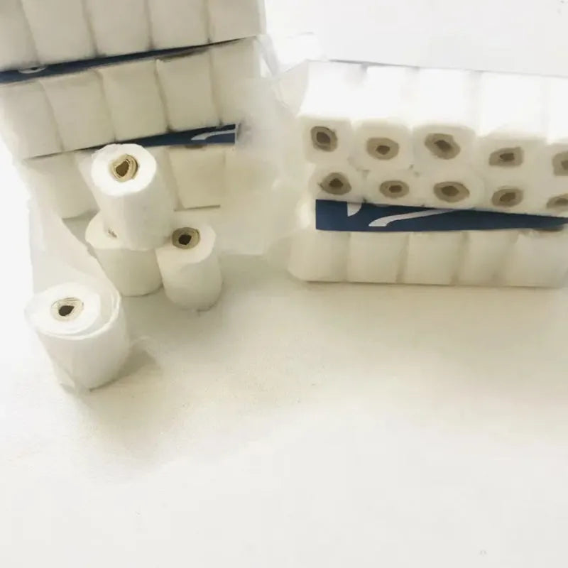 Miniature brown paper toilet paper roll model for childrens toys, size 30mm by 15mm by 80mm.