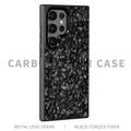 Carbon fiber shell phone case for Samsung S25 Ultra with magnetic option in black