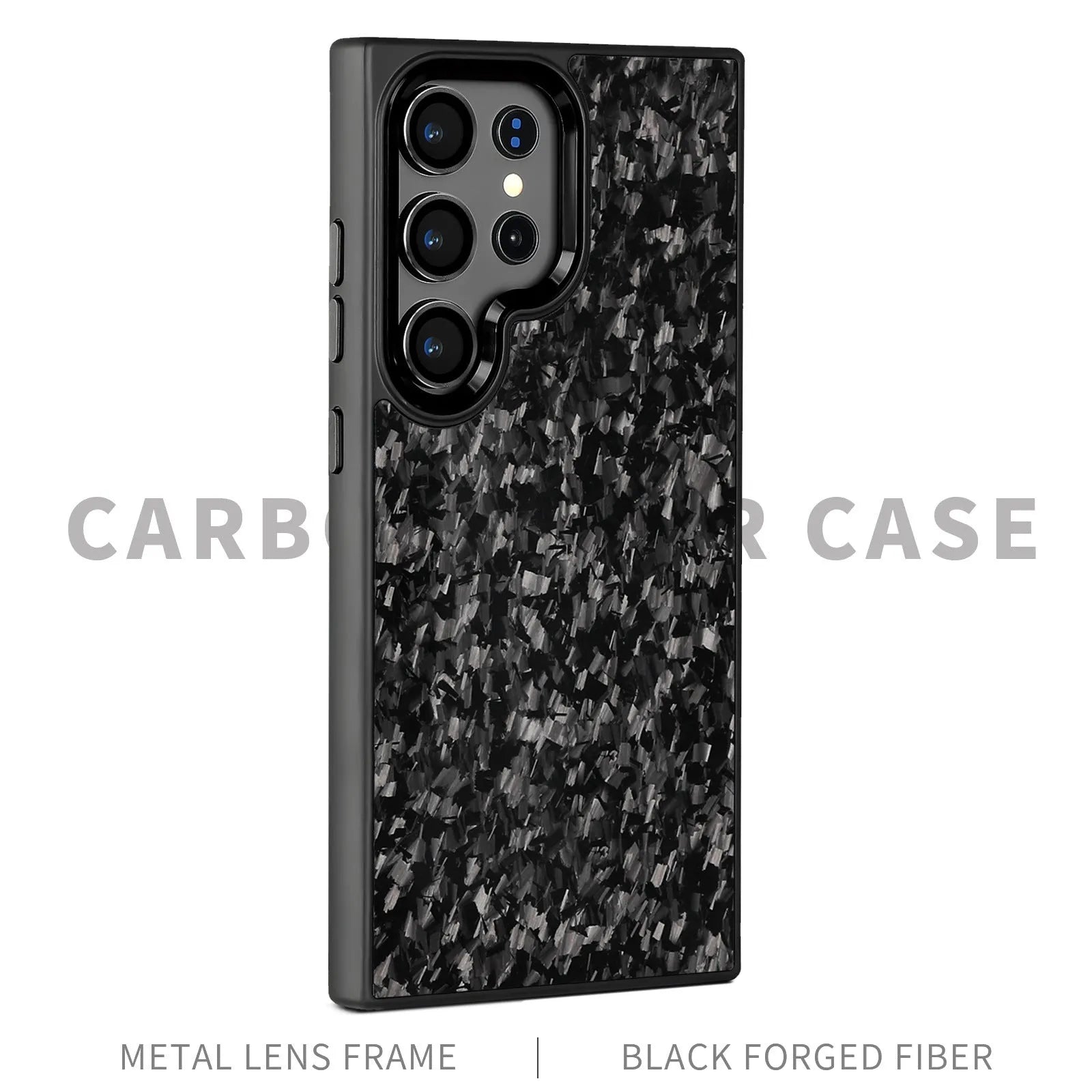 Carbon fiber shell phone case for Samsung S25 Ultra with magnetic option in black
