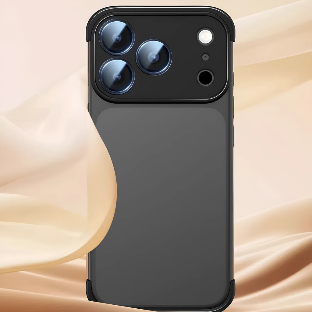 Simple Personality Shell protective case for iPhone 17 series in black, orange, grey, and desert colour options.