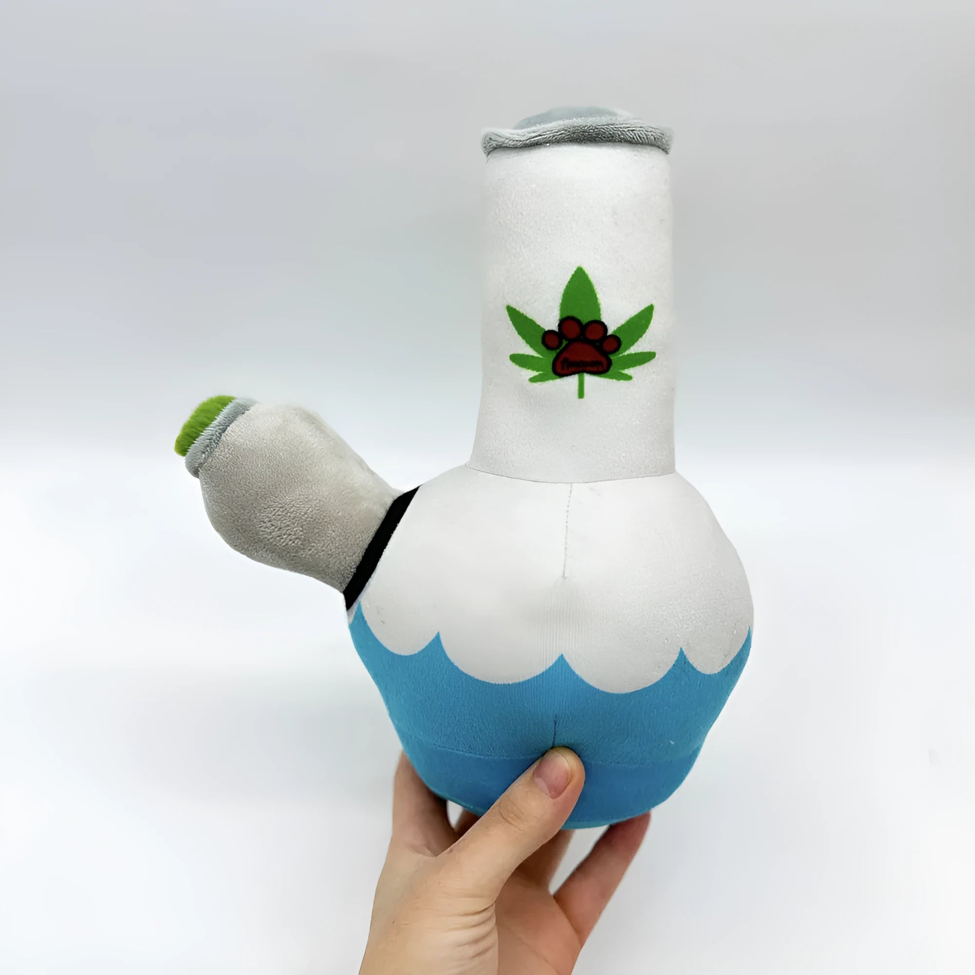 24cm plush kettle dog toy with colourful picture patterns and squeaky sound mechanism
