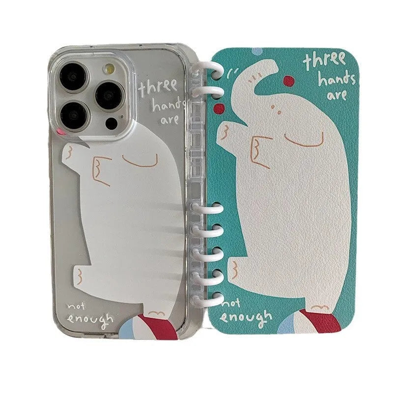 Cartoon Notebook Elephant TPU phone case for iPhone with all-inclusive fall protection cover
