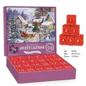 24-grid Christmas puzzle blind box countdown calendar box made of paper, 70x50 cm
