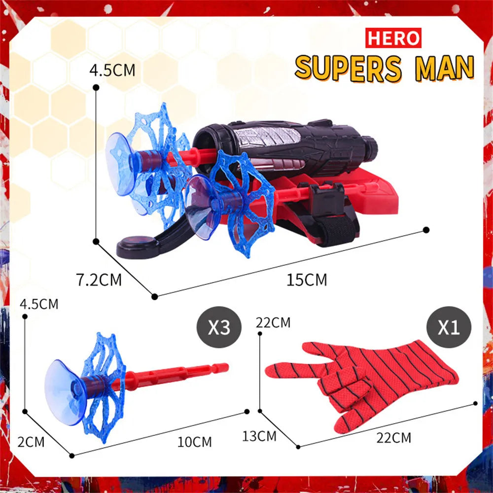 Spider Launcher Hero Upgrade wrist sucker toy with plastic build and glove transmitter