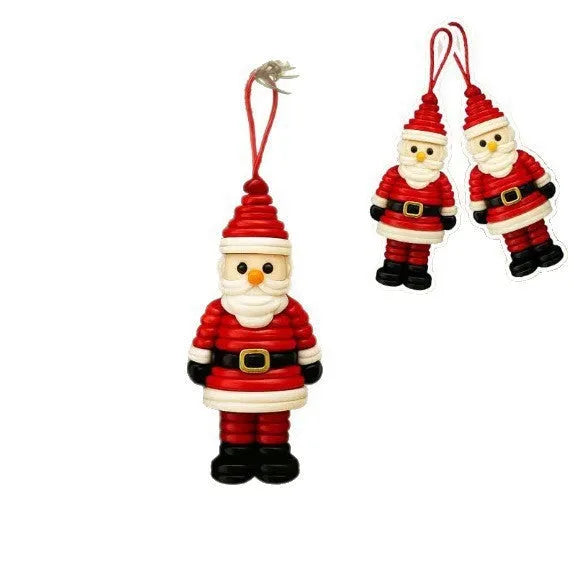 DIY plastic pendant craft kit with Santa snowman angel green pink Christmas tree designs