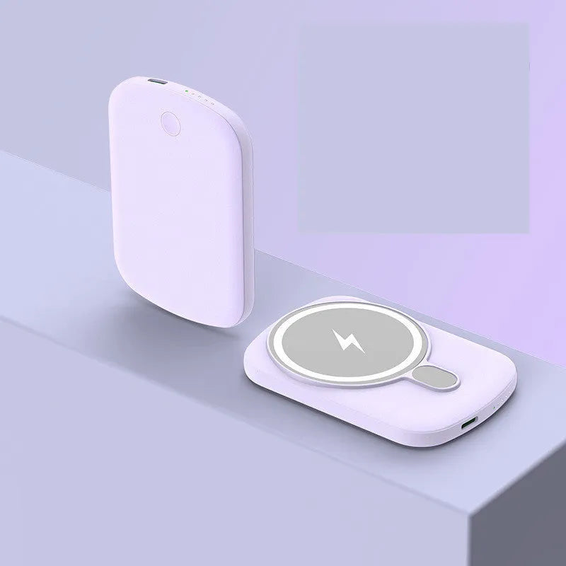 Magnetic wireless power bank, 94x66x13mm plastic shell, 5000mAh or 10000mAh, PD20W, four colours