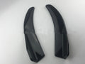 Pair of black ABS plastic car bumper deflector shovels with screw holes, 440mm wide.