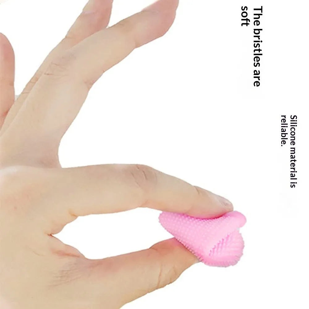360-degree silicone finger toothbrush for dogs and cats with deep oral cleaning finger sleeve, available in multiple colours