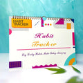 English habit tracking book with 12 pages in A5 size, available in four two-tone colours