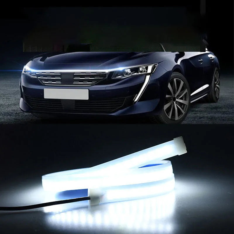 Universal flexible PVC LED light strip for car engine bay illumination in various colours.