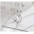Silver plated geometric cross ring for women with adjustable opening