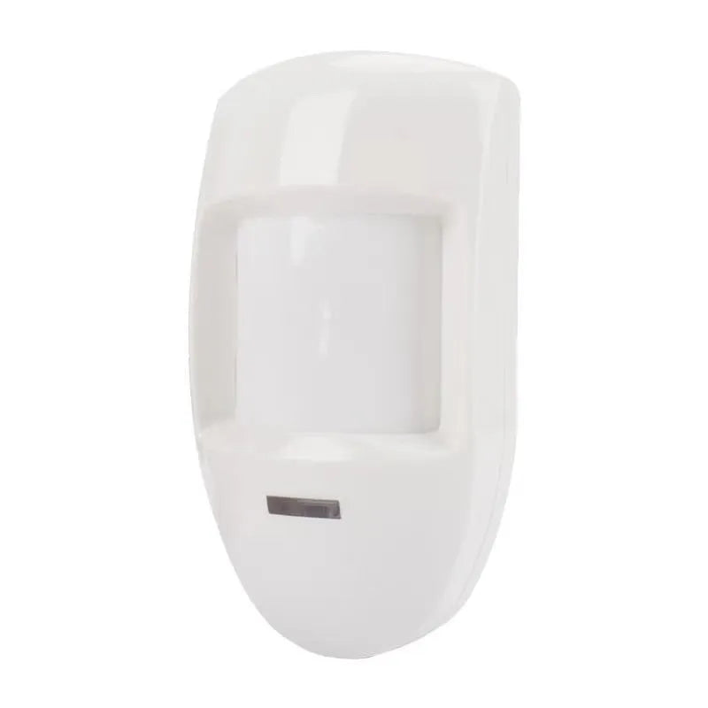 White wired PIR motion sensor detector wall mounted with 120 degree angle