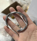 Titanium steel geometric pattern bracelet for men white colour simple flat link