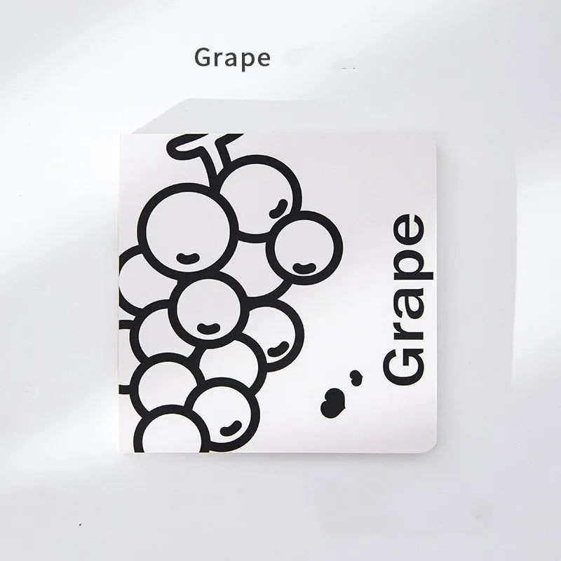 Square notebook with embossed fruit design on cover, showing 14.5cm size and open pages.