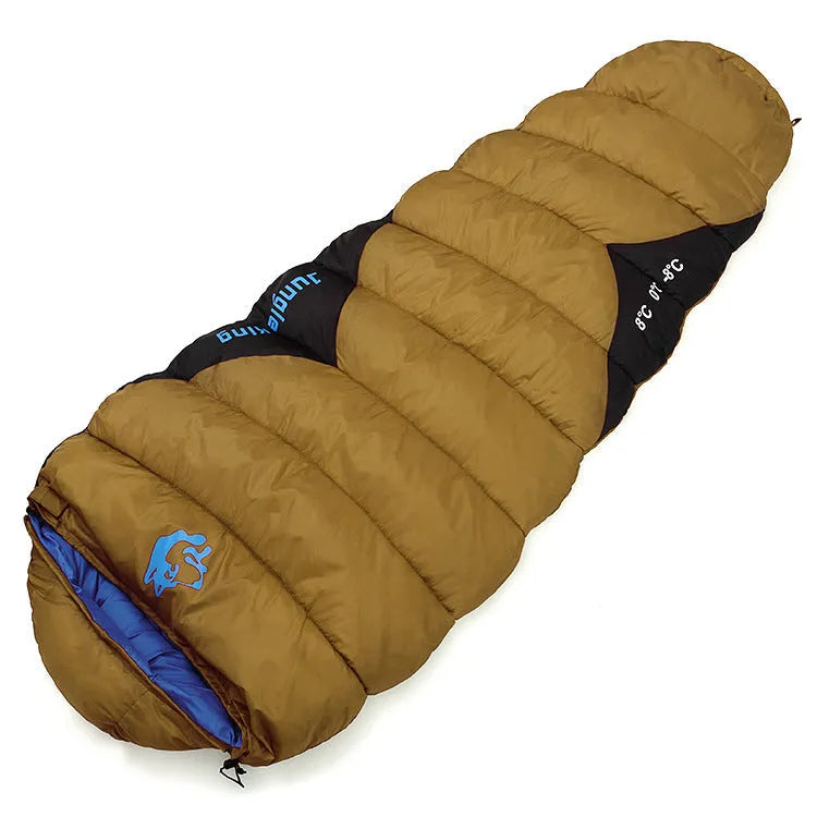 Mummy sleeping bag with compression storage bag for autumn and winter camping in various colours