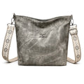 Soft PU crossbody bag in pink, grey or yellow with large capacity and adjustable shoulder strap
