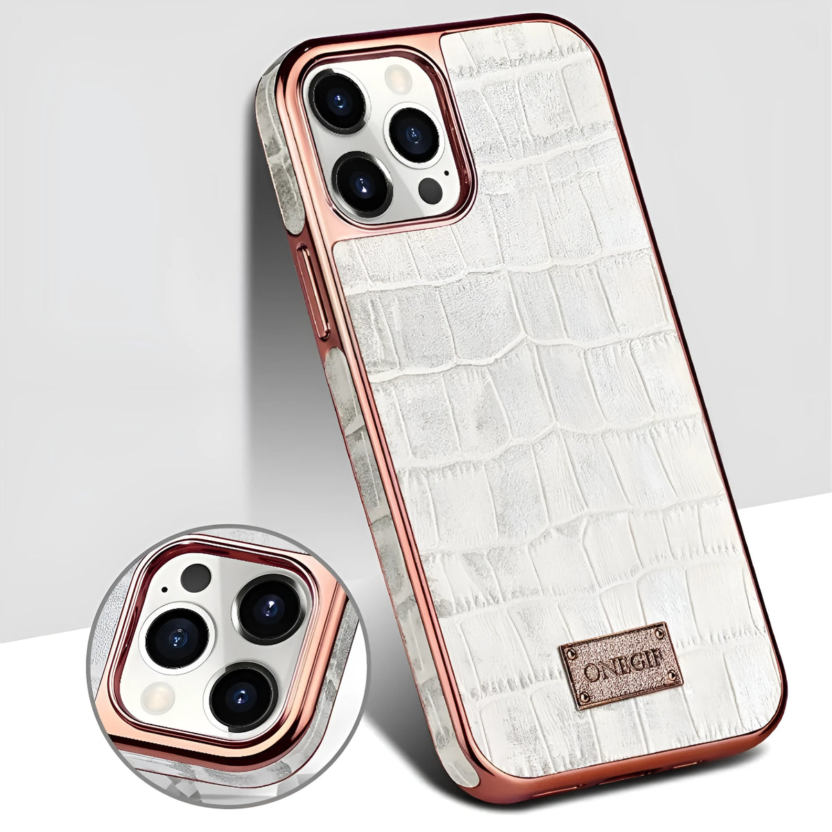 Electroplated grid screen phone case for iPhone 12 and 12 Pro Max in green, pink, and white
