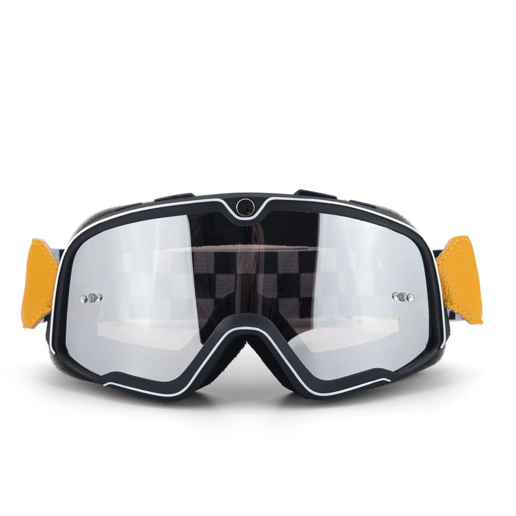 Retro helmet goggles with PC lens for scrambling motorcycle eye protection