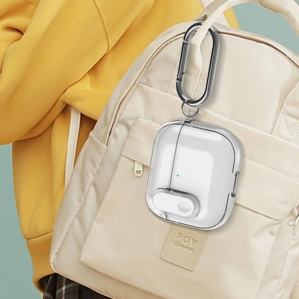 Transparent TPU drop-resistant earphone case for AirPods 4, soft and portable, available in three colours