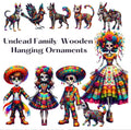 Wooden cartoon animal flat pendant home decoration in Style A or Style B, 10, 20 or 30 piece set for Halloween and Easter