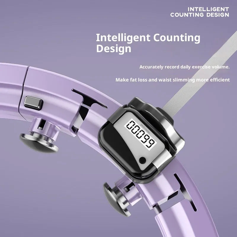 Mute intelligent counting hula hoop in purple for fitness and belly slimming
