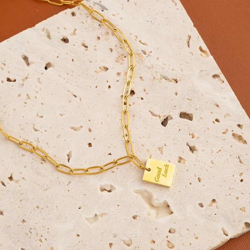 Titanium steel good luck letter anklet for women fashion chain