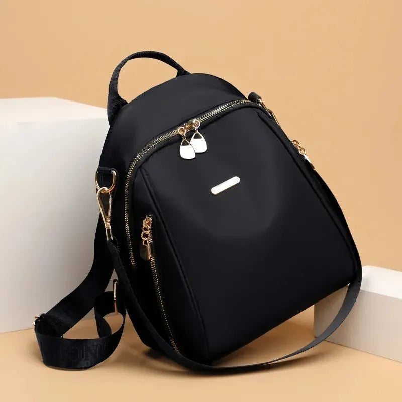 Women's reinforced Oxford cloth travel backpack with zipper changing bag and mobile phone bag, in City Simplicity style