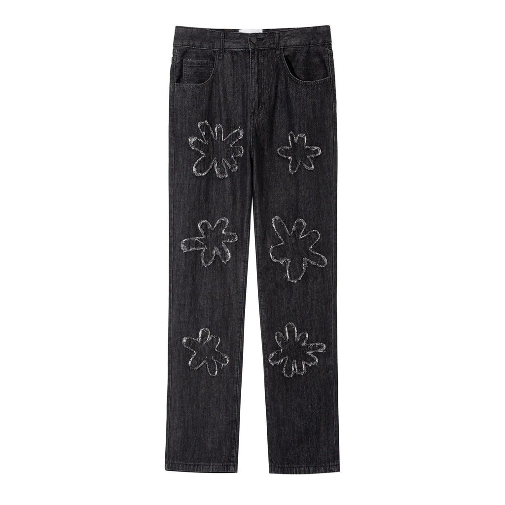 Straight leg denim jeans with washed finish in light blue colour
