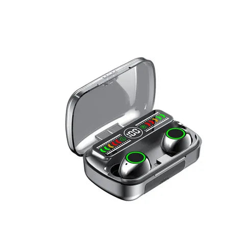 M100 Wireless Bluetooth Headset with touch controls and storage box in black colour