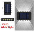 Solar outdoor wall light with up and down glow, black ABS+PC housing, warm white SMD LEDs