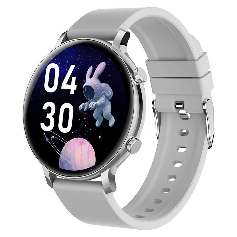 Bluetooth call smartwatch with stainless steel strap showing 41mm screen displaying heart rate and time