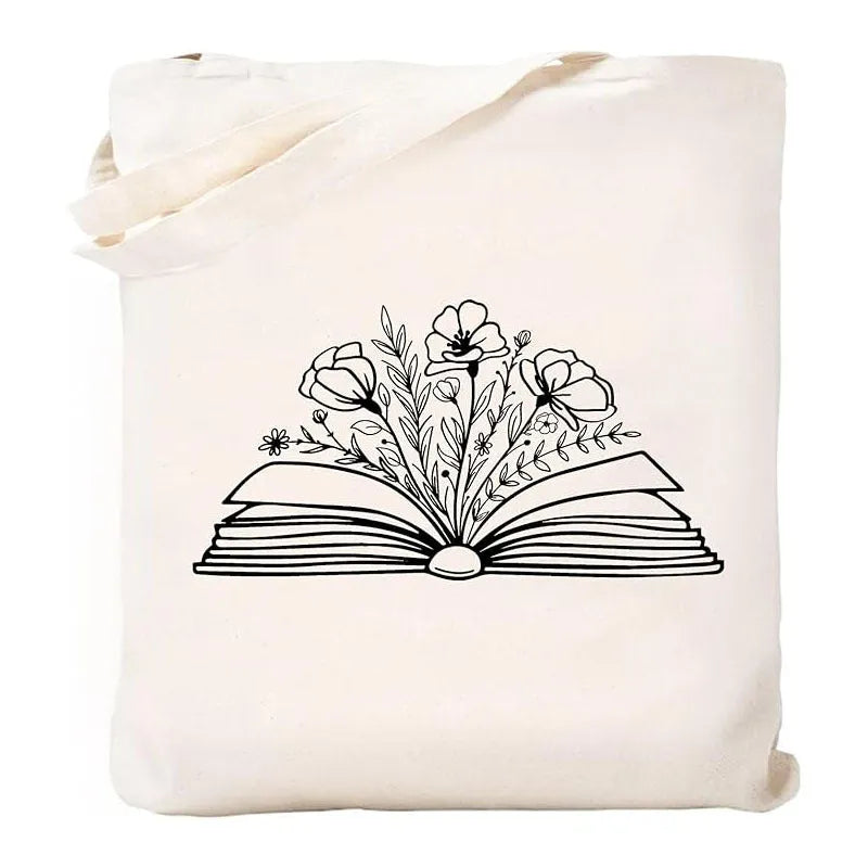 White canvas hand shopping bag with Halloween digital print design 34x42cm
