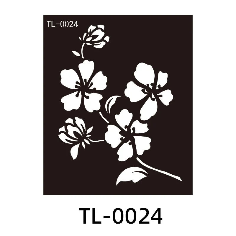 85 x 100mm hollow tattoo sticker, printed geometric decoration, single piece pack