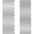 Stainless steel cake scraper with polygon pattern edges for cake decorating