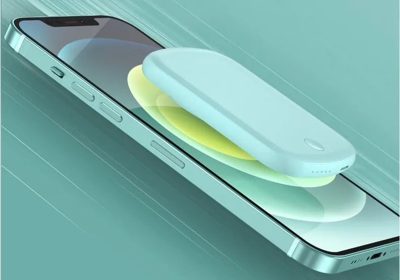 Magnetic wireless power bank, 94x66x13mm plastic shell, 5000mAh or 10000mAh, PD20W, four colours