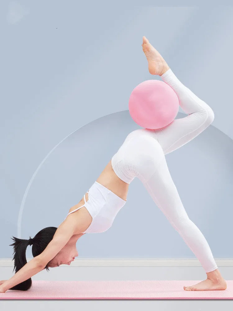 25cm frosted Pilates hips ball in purple or pink with blowing tube, PVC inflatable yoga ball