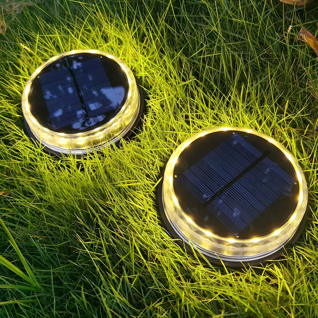 Solar buried light 121mm ABS AS ground lamp with 13lm warm white or colourful LED and automatic night operation