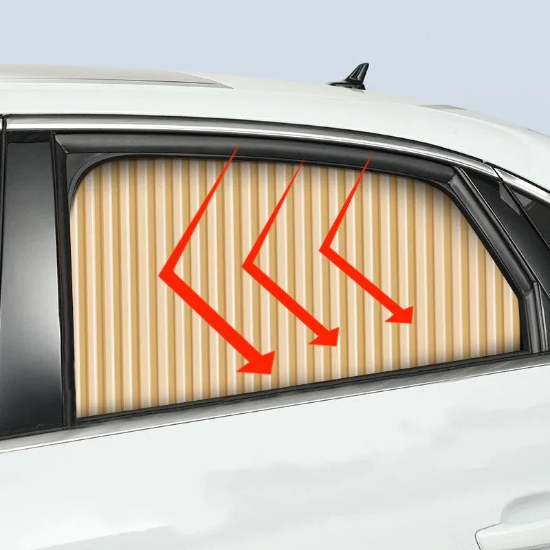 Auto retractable car sun curtain in roller shutter design for windscreen heat insulation