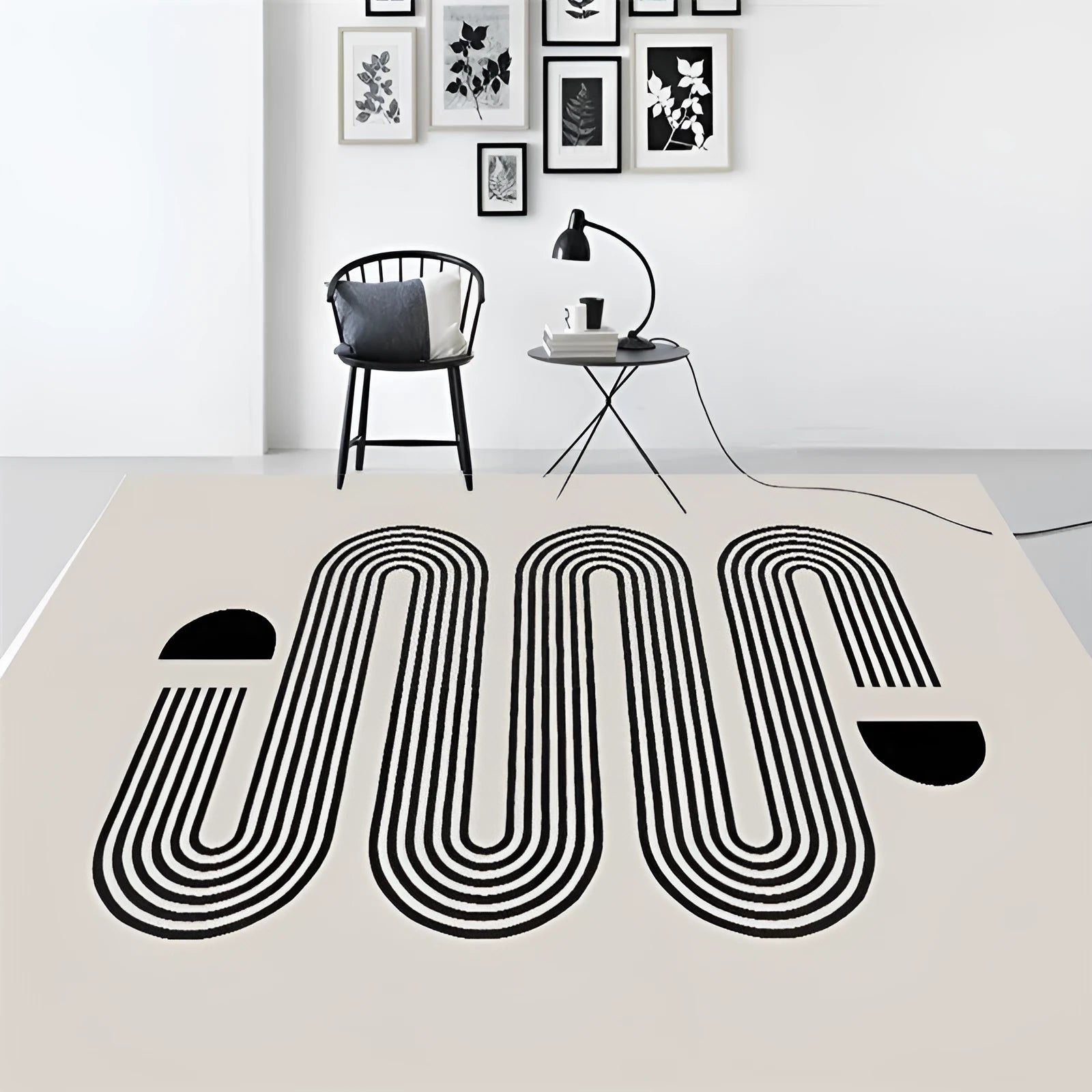 Geometric pattern blended rectangle living room carpet in European American style, available in sizes from 60x90cm to 200x300cm