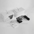 Black ABS computer webcam with USB cable and magnetic privacy cover for video conferencing