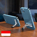 Small silver alloy folding mobile phone holder with horizontal and vertical bracket support