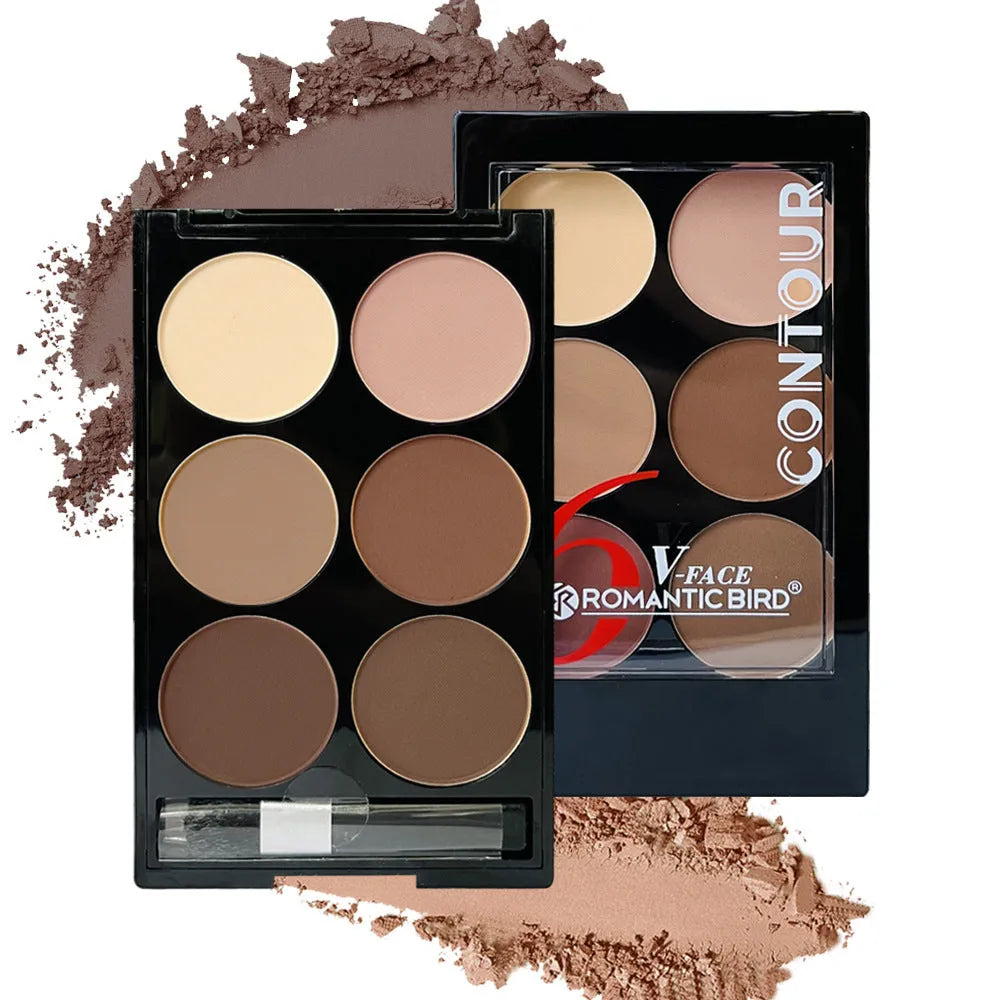 Matte brightening base contour compact 16.8g with eye shadow plate in F583 colour box for women