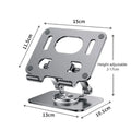 Rotating aluminium tablet stand with adjustable height in silver or black colour options