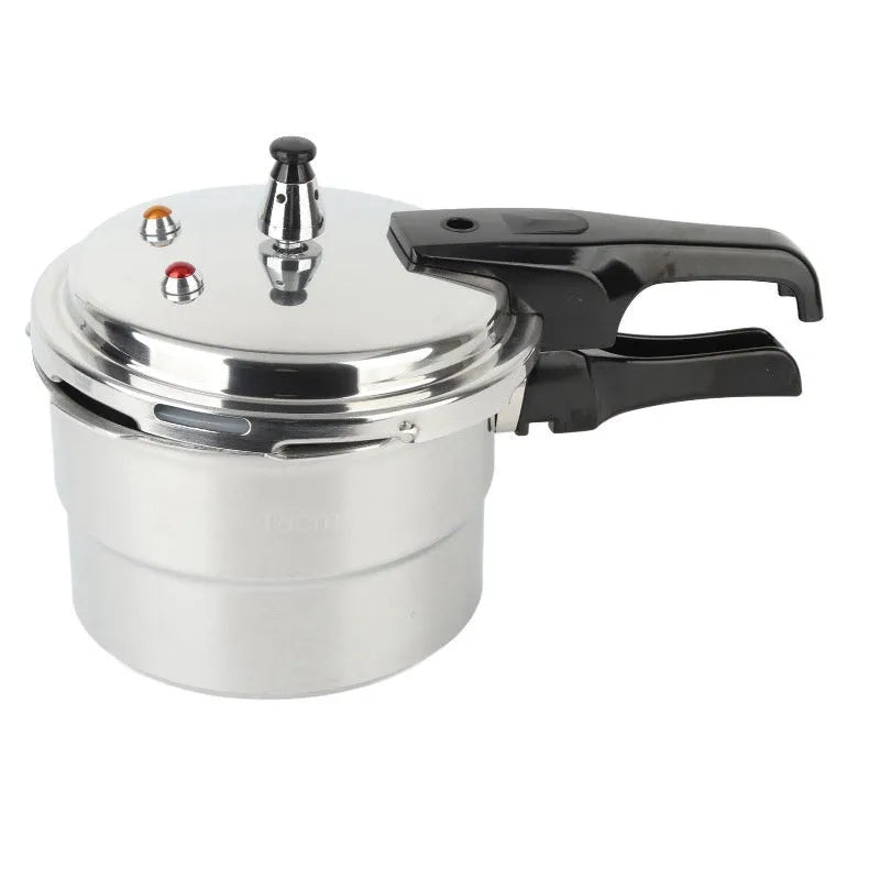 White universal pressure cooker 22cm 5L aluminium alloy with double-sole bottom for gas and induction cooktops