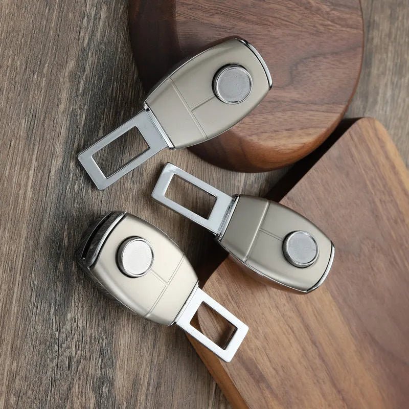 Car safety belt extension joint holder in metal with blank colour option for seat belt buckle connection