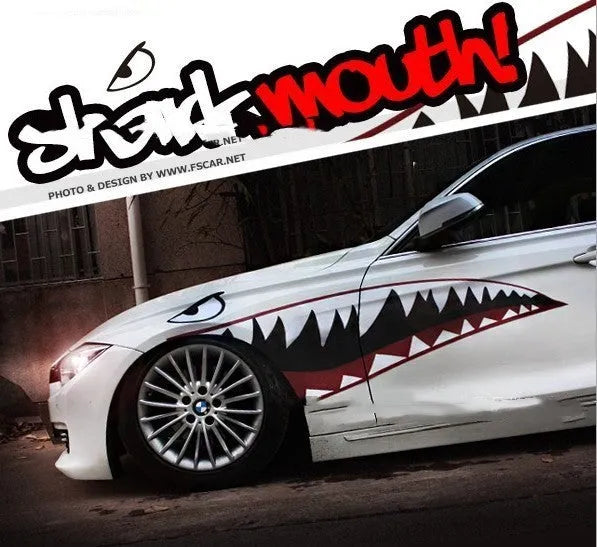 Large Shark design PVC body sticker for car decoration, showing Model A and Model B size options.