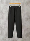 Men's slim-fit straight trousers in polyester, available in black, blue, khaki, dark gray, and light gray, sizes 27 to 38