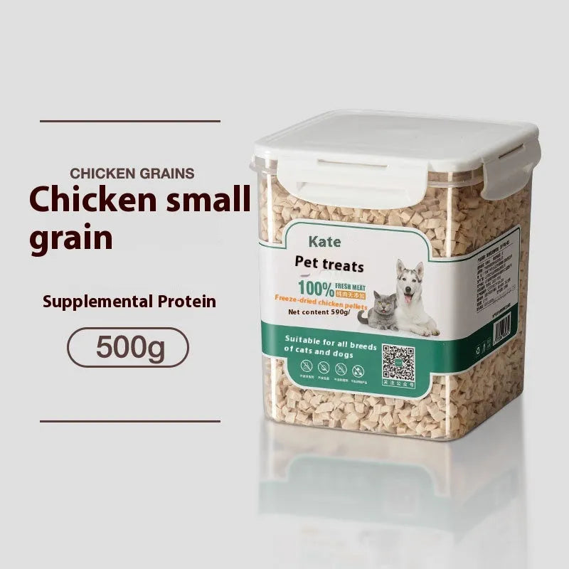 500g chicken freeze-dried cat snacks in bag or can packaging without grain content