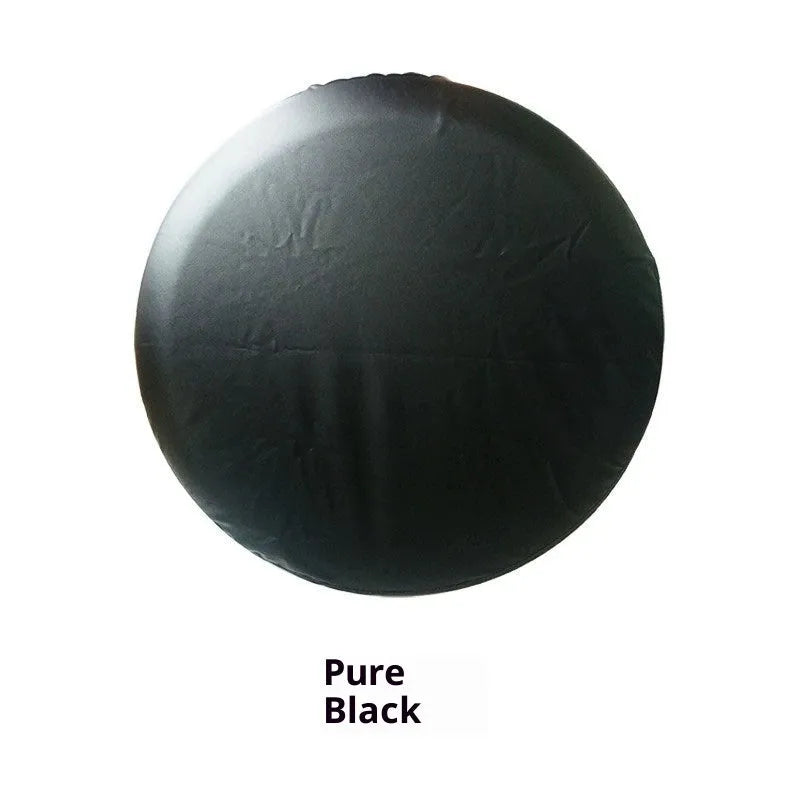 Black PVC faux leather spare tire wheel bag for 13 to 18 inch wheels, single protective case